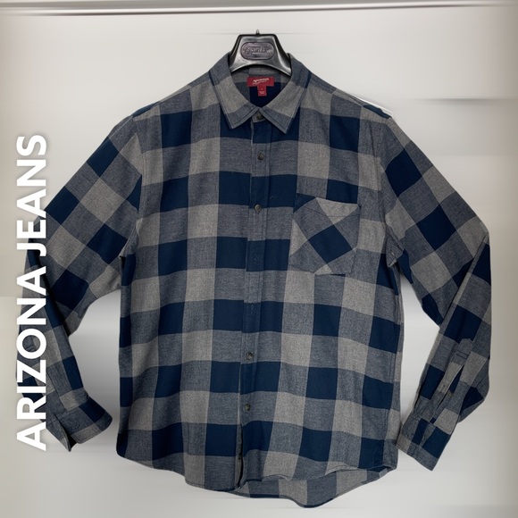 Arizona Jeans Button Down Collared Casual Shirt L - Picture 1 of 7